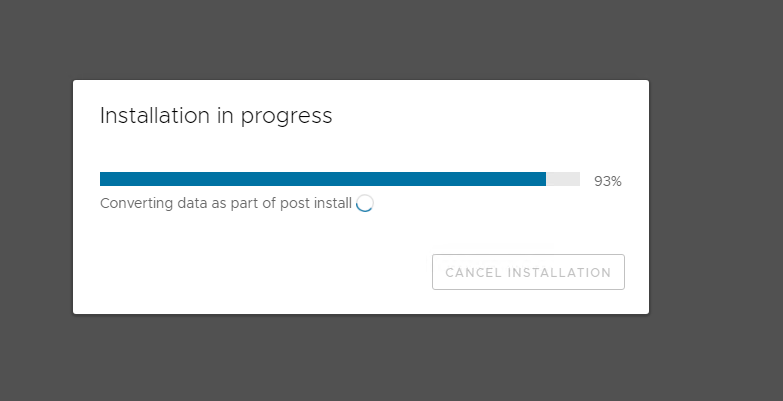Installation reaching completion