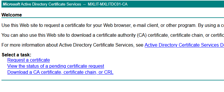 Request a certificate