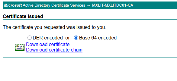 Download the certificate