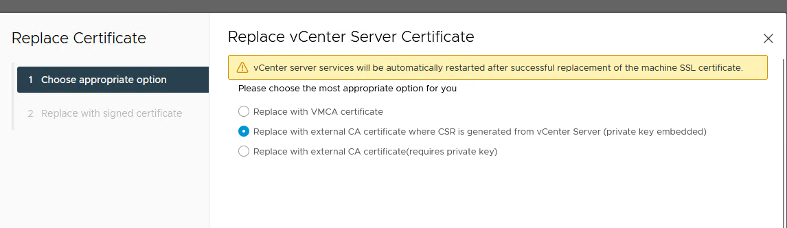 Replace certificate