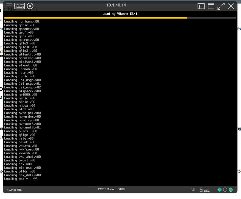 Applying options and booting