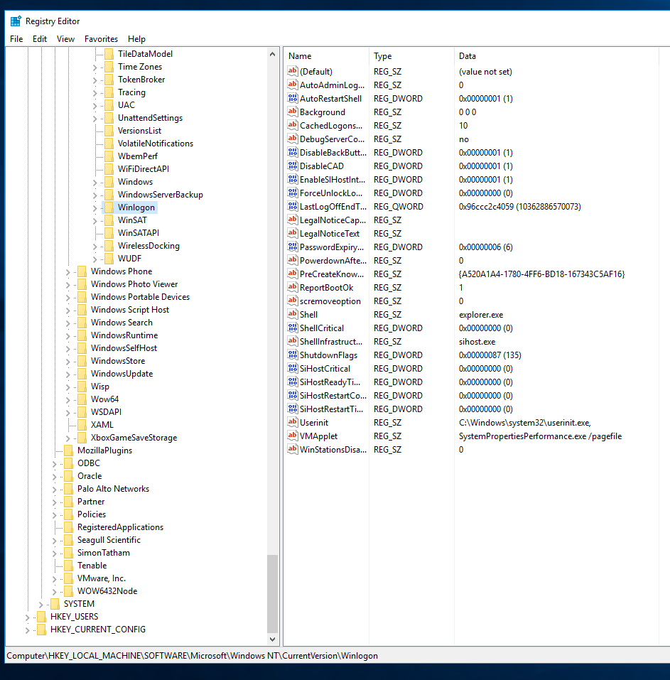 Navigate to Winlogon