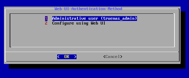 Web UI Authentication Method