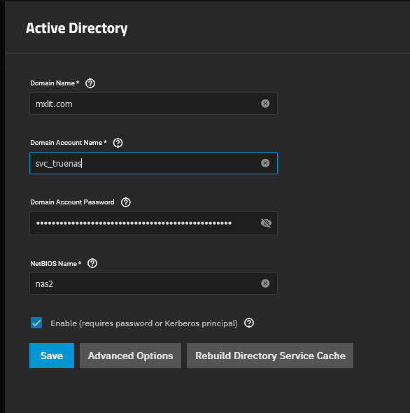 Enter AD Credentials