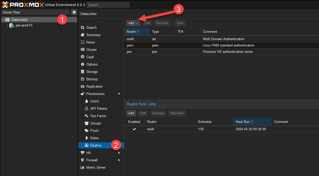 Add Realm Navigation