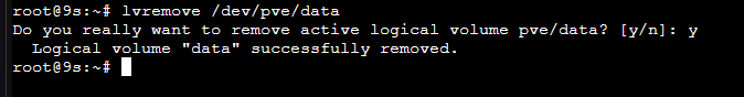 lvremove success
