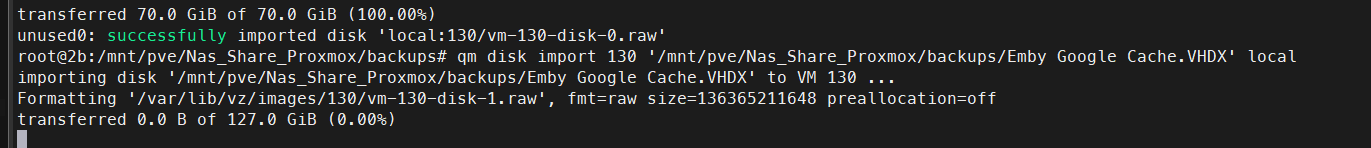 Importing secondary disk