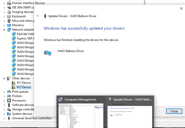 Windows boots successfully