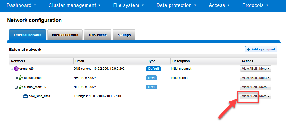 Network Pool Selection
