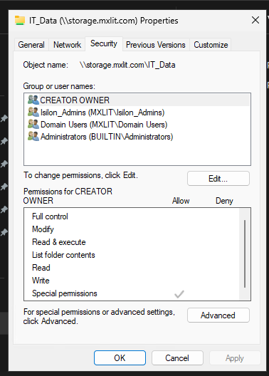 NTFS Base Permissions