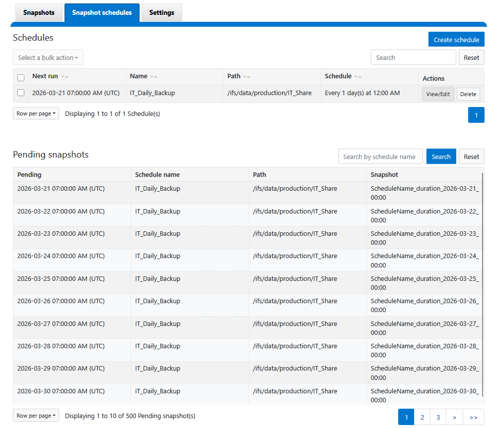 Schedule Configuration