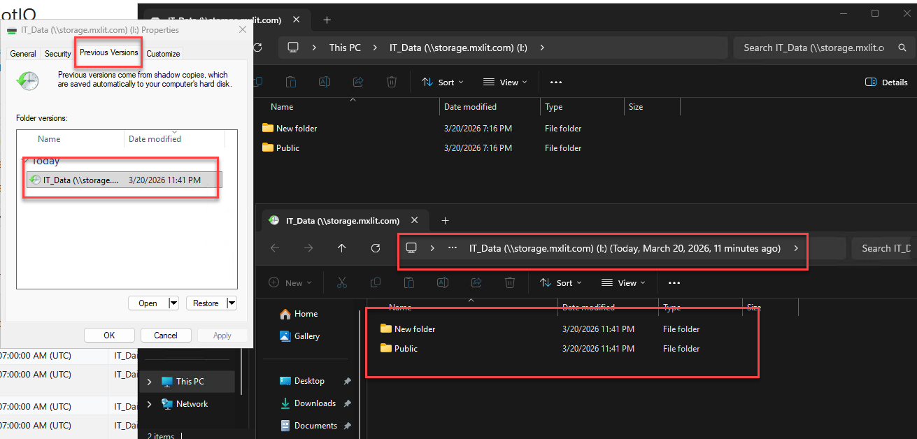 Previous Versions Tab