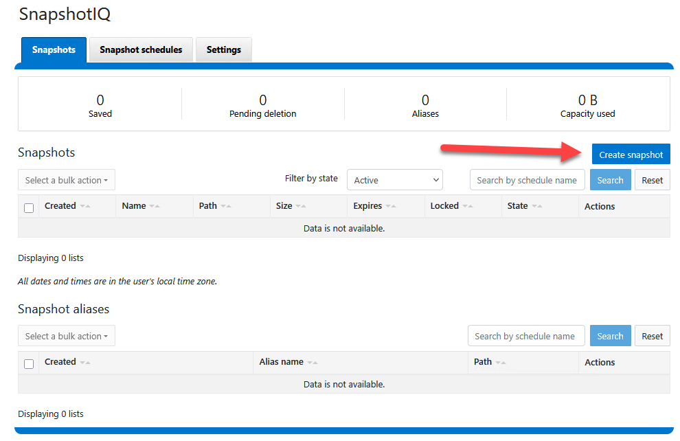 Create Snapshot Action